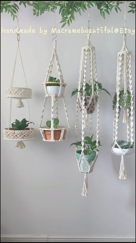 Plant Holder Diy, Macrame Plant Hanger Patterns, Macrame Hanging Planter, Macrame Home Decor, Makramee Diy, Plants Wall, Diy Macrame Plant Hanger, Hanger Diy, Hanging Plants Indoor