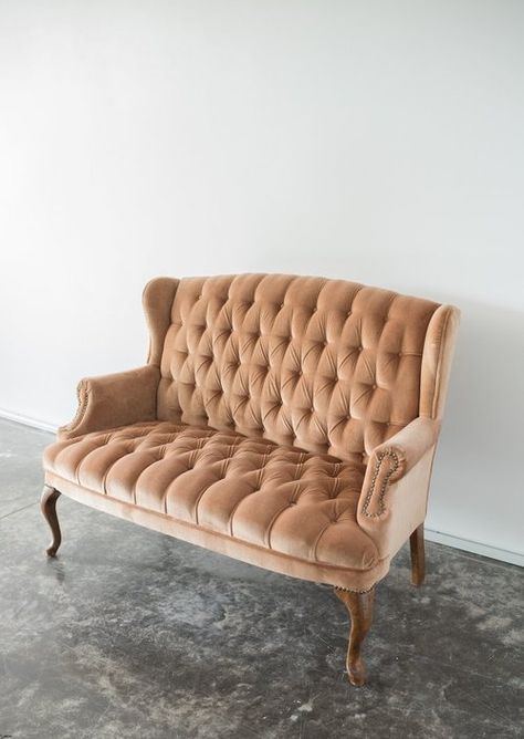 Sofas + Loveseats — BMV Blush Couch, Vintage Loveseat, Wedding Lounge Area, Seating Wedding, Rattan Loveseat, Tufted Couch, Couch Seats, Sweetheart Table Decor, Tufted Loveseat