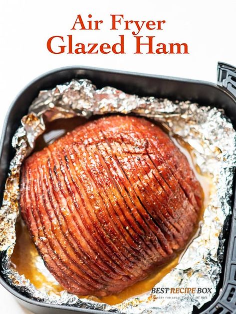 Air Fryer Ham, Cook Ham, Fried Ham, Ham Glaze Brown Sugar, Ham Glaze Recipe, Glazed Ham, Air Fryer Oven Recipes, Brown Sugar Glaze, Air Fry Recipes