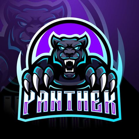 Panther esport mascot logo design Pantera Logo, Panther Mascot, Cheetah Logo, Sunset Logo, Mascot Logo Design, Logo Youtube, Panther Logo, Logo Animal, Logo Game