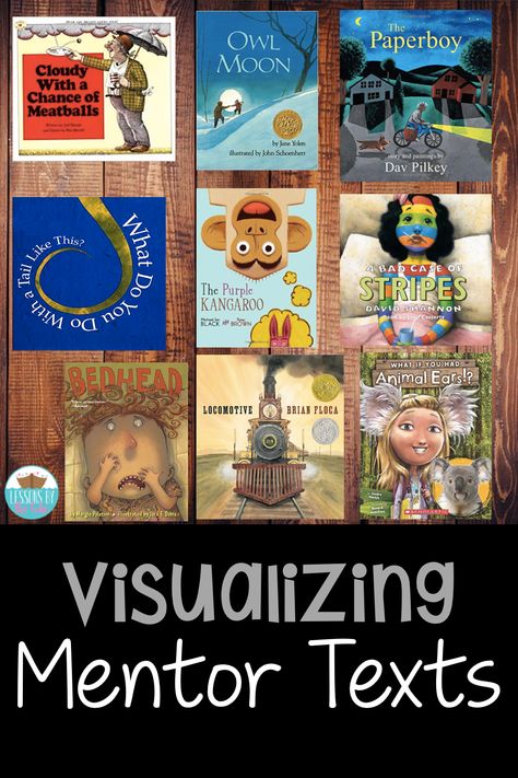 Picture Books For Visualizing, Kindergarten Mentor Texts, Mentor Text For Visualizing, Teaching Visualization In Reading, Visualizing Activities, Writing Mentor Texts, Reading Strategy, Reading Comprehension Strategies, 4th Grade Reading