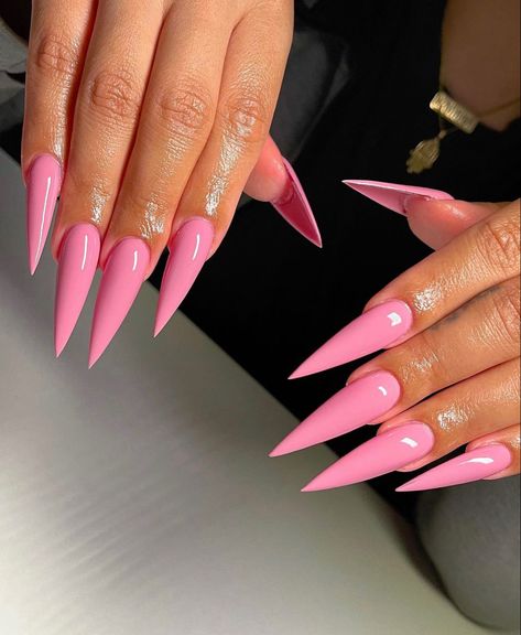 Stiletto Nails Idea, Pink Stilleto Nail Designs, Gel Nails Stiletto, Steletoes Nails Classy, Pink Pointy Nails, Stiletto Pink Nails, Baddie Nails Stiletto, Valentines Day Nails Stiletto Shape, Pink Acrylic Nails Stiletto