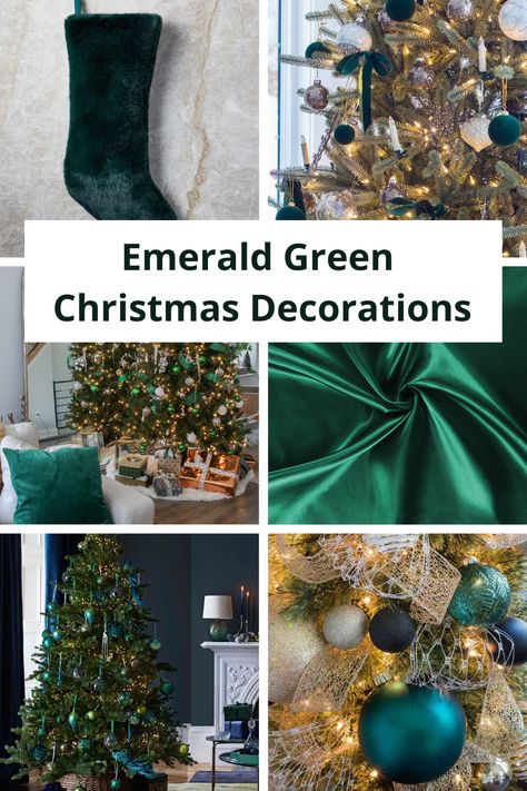 Emerald Green Christmas Table Decor, Emerald Green Christmas Tree Decor, Green Christmas Tree Decorations Ideas, Hunter Green Christmas Tree Decorations, Emerald Green Christmas Decor Ideas, Green Theme Christmas Decor, Emerald Green Christmas Tree Decorations, Christmas Tree Green Decorations, Emerald Green And Gold Christmas Tree