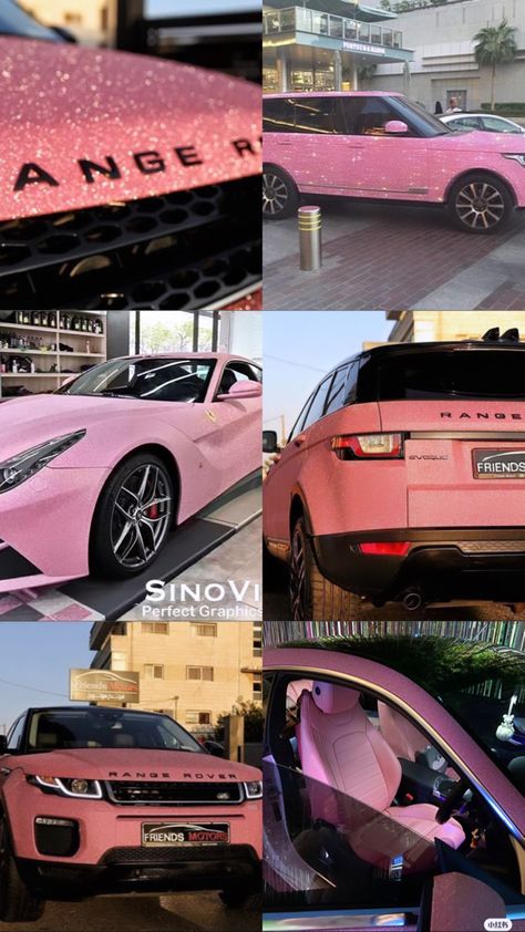 Pink Range Rover Aesthetic, Range Rover Pink, Pink Range Rovers, Pink Cars, Girly Car, Dream Cars Jeep, Luxury Lifestyle Dreams, Super Luxury Cars, Fancy Cars