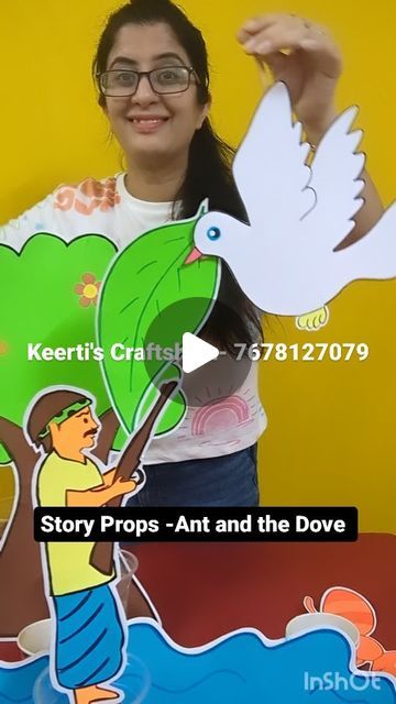 Story Props Ideas, Ant And Dove Picture Story, Story Telling Props Ideas, Story Props Preschool, Story Telling Ideas For Preschool, Puppet Story Telling For Kids, Story Telling Pictures, Ant Puppet, Story Telling For Kids