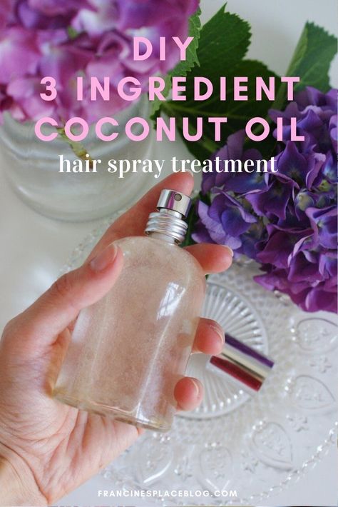 DIY coconut oil Coconut Water Hair Spray, Diy Hair Spray Moisturizer, Coconut Spray For Hair, Homemade Texture Spray For Hair, Hair Oil For Soft Hair, Diy Hair Oil Leave In, Homemade Hair Spray For Frizzy Hair, Diy Hair Shine Spray, Diy Daily Moisturizing Spray For 4c Hair