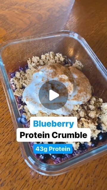 253 likes, 24 comments - tandemnutrition on April 27, 2024: "Want a breakfast recipe that tastes like dessert but is packed with 43 grams of protein?    You have to try this 5-Minute Blueberry Protein Crumble.    Follow @TandemNutrition for more quick, easy and high protein recipes for fat loss.     Here’s What You Need:     1 cup frozen blueberries  1/4 cup oats  1 scoop vanilla protein powder  1 tbsp maple syrup  Pinch salt  1 tsp oil  Cinnamon  2 tbsp water  1/2 cup vanilla greek yogurt    Here’s What You Do: Recipes For Fat Loss, Best Whey Protein Powder, Oats Protein, Healthy Dessert Options, Best Whey Protein, Protein Baking, Blueberry Oat, Macro Friendly Recipes, Blueberry Crumble