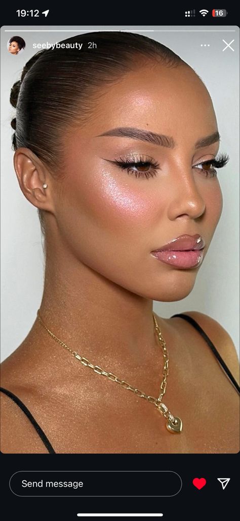 Clean Fresh Makeup, Makeup Looks For Red Dress Black Women, Women Beauty Aesthetic, Classy Birthday Makeup, Boho Glam Makeup, Prom Makeup Colorful, Southern Makeup Look, Settle Makeup Looks, Mixed Race Makeup Looks