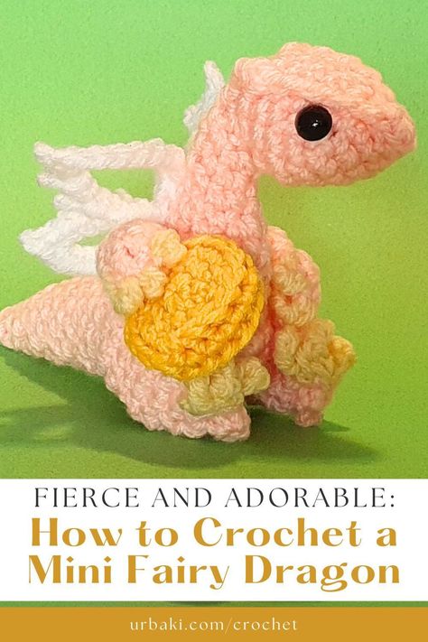 Crochet Dragon Pattern, Mini Dragon, Tiny Dragon, Fairy Dragon, Crochet Dragon, Crochet Animals Free Patterns, Bobble Stitch, Dragon Pattern, Cute Dragons