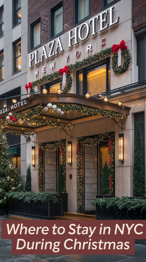 Exterior of The Plaza Hotel Nyc During Christmas, Where To Stay In Nyc, New York At Christmas, Christmas In New York City, Hotels In New York City, Winter In New York, Christmas In New York, Nyc Hotels, Perfect Itinerary