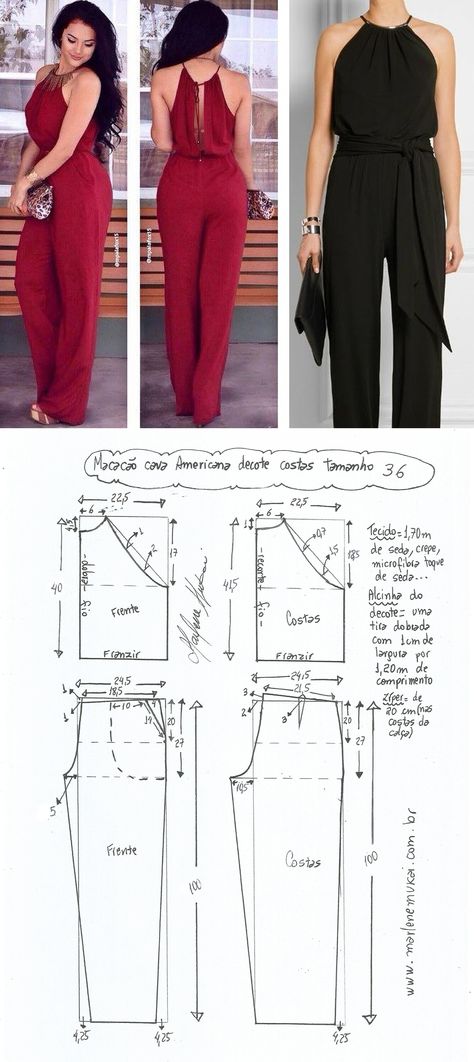 mono Diy Semi Formal Dress, Pola Jumpsuit, Jumpsuit Diy, Pola Jaket, Celana Jogger Wanita, Jumpsuit Pattern Sewing, Diy Sy, Trousers Pattern, Girls Dress Sewing Patterns