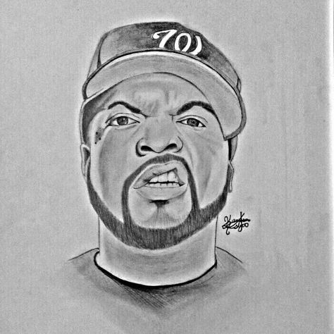 Ice cube art Ice Cube Drawing, Ice Cube, Art Tutorials, Cyberpunk, Rap, Hip Hop, Male Sketch, Drawings, Art