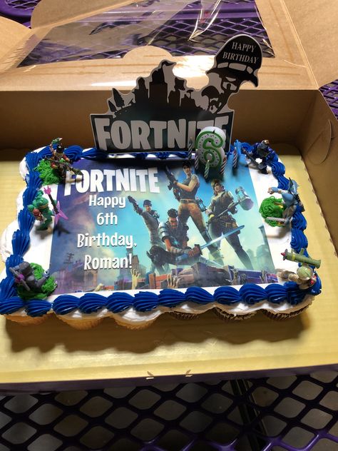 Fortnite Sheet Cake For Boys, Fortnite Cupcake Cake, Fortnite Sheet Cake, Fortnite Birthday Party Ideas Cake, Fortnite Cupcakes, Fortnite Birthday Cake, Square Birthday Cake, Costco Cake, Paintball Birthday