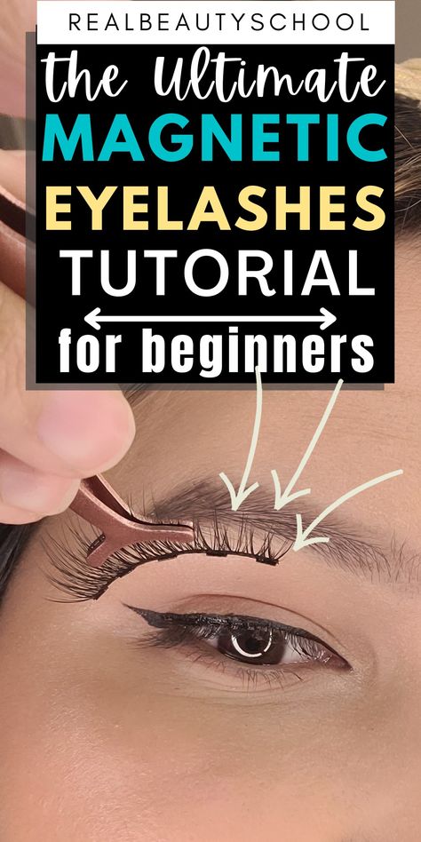 Magnetic eyelashes tutorial for beginnsrs Magnetic Eyelashes Tutorial, Apply Magnetic Eyelashes, Best Magnetic Eyelashes, Lashes Tips, Magnetic Eyelashes With Eyeliner, Eyelashes With Eyeliner, Eyeliner Guide, Best False Lashes, Eye Lash Extensions