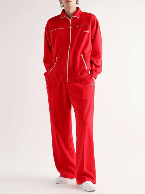 Red Tracksuit, Sports Wear Fashion, Oversized Pants, Tracksuit Men, Red Pants, Tee Outfit, Jogger Sweatpants, Track Jacket, Mr Porter