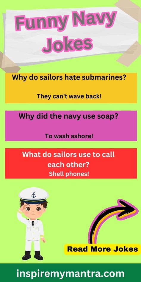 Funny Navy Jokes Navy Jokes, Navy Humor, A Sea, Puns, Funny Jokes, Humor, Navy, Funny, Quick Saves