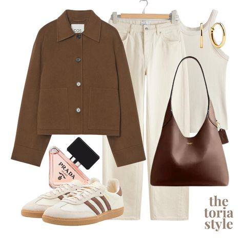 cream & brown 🤍🤎🤍🤎 save this post for future outfit inspo ✨ be sure to follow @thetoriastyle for daily outfits! 🤍 #dailyoutfitinspo #dailystyleinspo #neutralstyling #outfitstyling #lookboook #summerstyleinspo Brown And Creme Outfit, Brown Cream Outfit, Chocolate Brown And White Outfit, Cream And Brown Fall Outfit, Cream And Brown Jordans, Future Outfit, Daily Fashion, Daily Outfits, Pretty Outfits