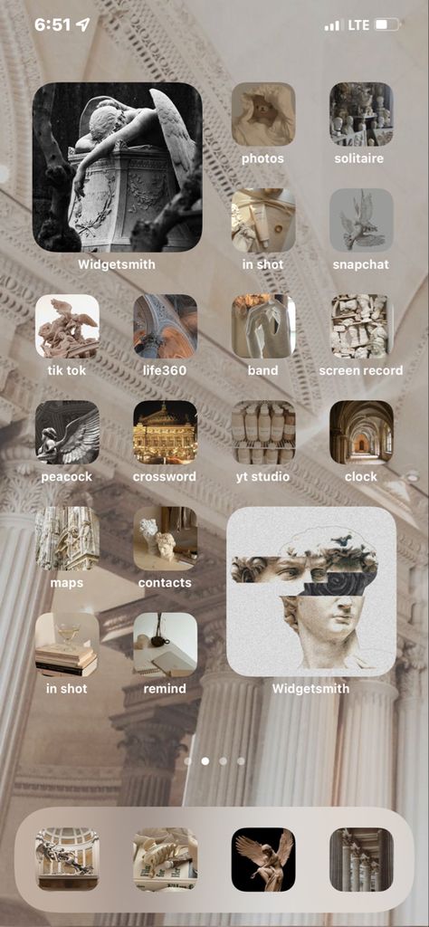 Greek Mythology Phone Layout, Greek Mythology Homescreen, Greek Aesthetic Wallpaper, Greek Mythology Aesthetic Wallpaper, Greek Mythology Wallpaper, Neutrals Aesthetic, Phone Organisation, Greece Homes, Greek Aesthetic