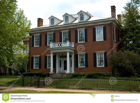 Federal Architecture | This home features the Federal style architecture. Nice wrought iron ... Front Fence And Gate, Fence Brick, Federal Architecture, Federal Style House, Fence And Gate, Front Fence, Colonial Style Homes, Architecture Wallpaper, American Architecture