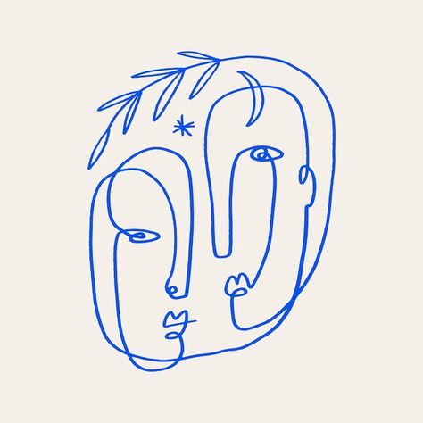 Abstract Line Face Tattoo, Tattoos Of Faces Abstract, Soul Line Art, Abstract Tattoo Face, Face Doodles Abstract, Line Art Portrait Faces, Line Art Tattoo Abstract, Face Line Tattoo, Continuous Line Drawing Face