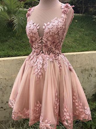 Best Homecoming Dresses Online – AlineBridal Pink Lace Shorts, Engagement Party Dresses, Vestidos Color Rosa, Floral Prom Dresses, Tulle Homecoming Dress, Pink Homecoming Dress, Short A, Short Homecoming Dress, Custom Size Dresses