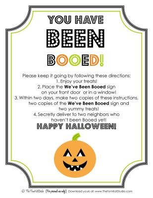 You’ve Been BOOED! Free Printable "We’ve Been BOOED" Sign & Instructions! | The TomKat Studio You've Been Booed Free Printable, You Have Been Booed, You've Been Booed Printable, Booed Printable, Been Booed, You've Been Booed, Boo Sign, Halloween Printables Free, Halloween Traditions