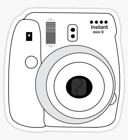 Instax Camera Drawing, Instax Sticker, Camera Sticker, Mini Gifts, Camera Polaroid, Instax Mini 9, Camera Drawing, White Camera, Preppy Stickers