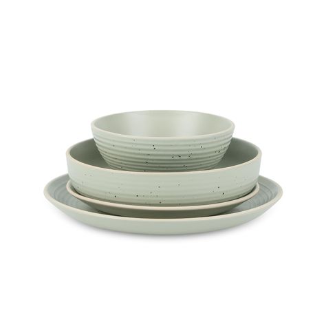 PRICES MAY VARY. [SERVICE FOR 4] This dinnerware set for 4 includes 4 dinner plates, 4 salad plates, 4 soup bowls, and 4 pasta bowls, making it ideal for family dinners or entertaining. [DISHWASHER AND MICROWAVE SAFE] Crafted for convenience, these dishes are easy to clean and versatile for everyday use. [HANDMADE QUALITY] Crafted with care, these stoneware dishes boast a speckled design and ridged rims for a touch of elegance. [PERFECTLY SIZED] Enjoy your meals with the right portion on 8.07-inch salad plates and 10.31-inch dinner plates, with large soup and pasta bowls. [MADE TO BE USED] Durable and beautiful stoneware that can be used daily without worry, perfect for cutting, dining, and washing. Plates And Bowls Set, Stoneware Dinnerware Sets, Stoneware Dishes, Farmhouse Dining Table, Pasta Bowls, Dish Sets, Farmhouse Dining, Dinnerware Set, Salad Plates