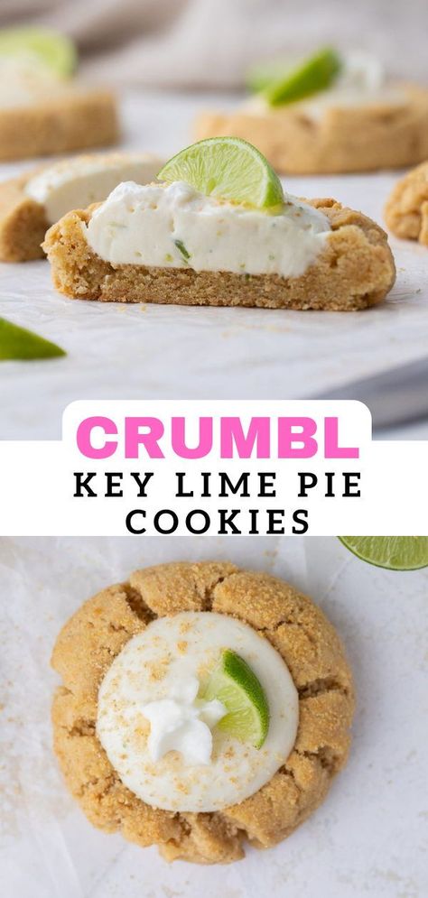 Key Lime Pie Cookies, Key Lime Cookie, Key Lime Cookie Recipe, Key Lime Cookies, Crumble Cookie Recipe, Graham Cookies, Lime Cookies, Graham Cracker Cookies, Pie Cookies