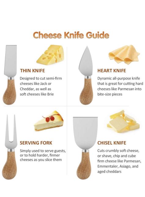 Charcuterie Serving Size, Cheese Knife Guide, Knife Guide, Wine And Cheese Party, Party Food Buffet, Charcuterie Inspiration, Cheese Pairings, Cheese Party, Charcuterie And Cheese Board