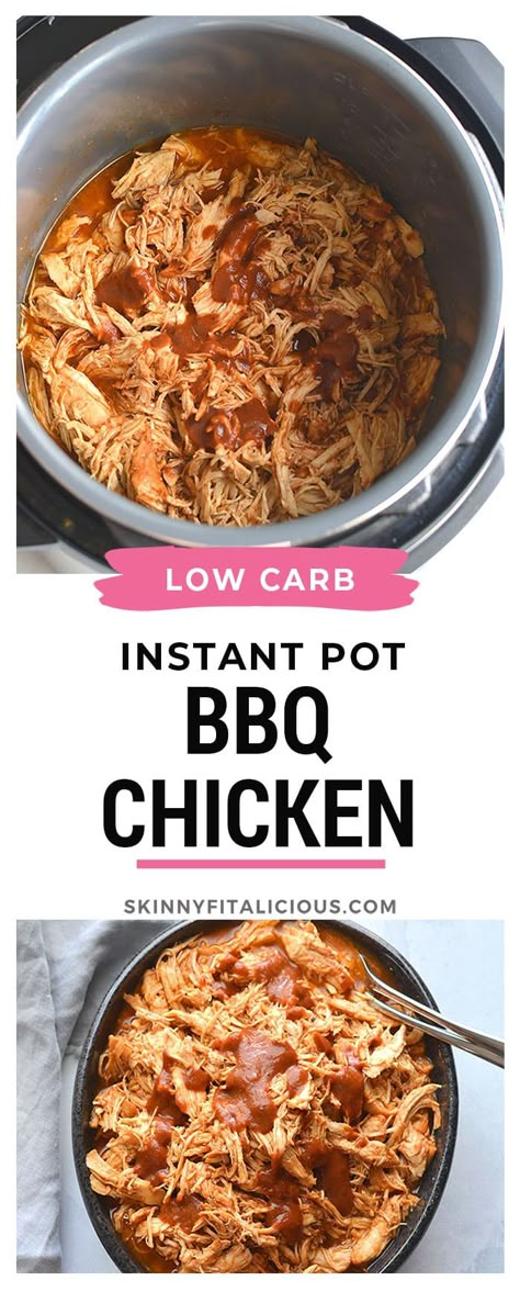 Bbq Chicken Shredded, Low Carb Bbq Chicken, Instant Pot Low Carb, Bbq Pulled Chicken Recipes, Low Carb Instant Pot Recipes, Pulled Chicken Recipes, Chicken Shredded, Healthy Instant Pot, Meal Prep Plans