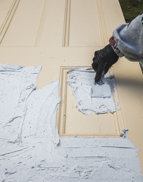 Strip Paint Off Wood Door, Stripping Paint From Front Door, How To Strip Paint Off Wood, Bathroon Ideas, Stripping Paint From Wood, How To Strip Paint, Furniture Stripping, Door Restoration, Door Strip