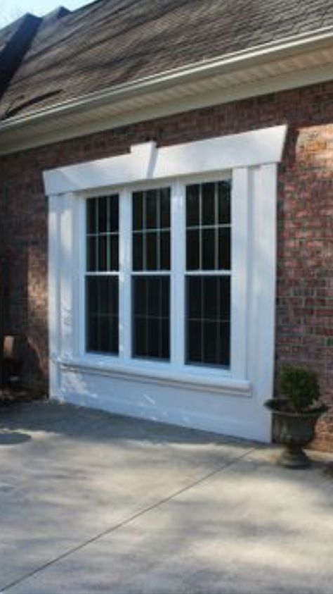 Garage door to window conversion Window Renovation, Garage Transformation, Garage To Living Space, Garage Floor Paint, Garage Door Types, Converted Garage, Garage Renovation, Garage Room, Garage Bedroom