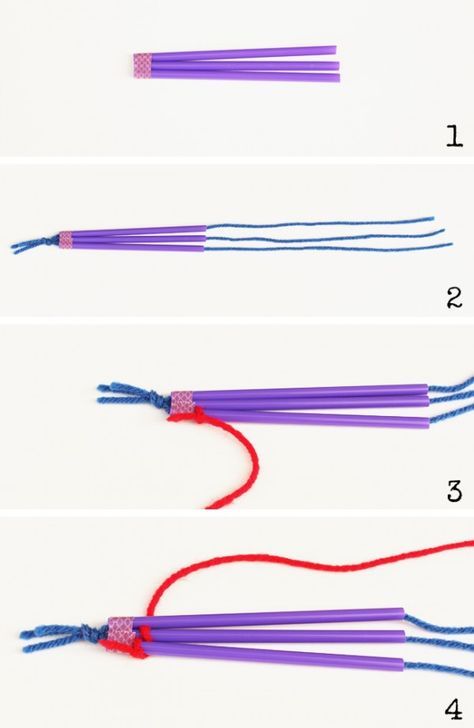 Artzy Creations_Straw Weaving_Directions P1 Weaving For Kids, Straw Weaving, Motifs Perler, Craft Club, Weaving Projects, Kids Ideas, Camping Crafts, Bracelet Ideas, Camping Art