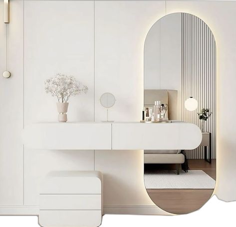 Modern Dressing Table Designs, Dressing Table Modern, Reka Bentuk Bilik Tidur, Interior Design Per La Casa, Modern Minimalist Bedroom, Hiasan Bilik Tidur, Dressing Table Design, Mirror Makeup, Dressing Table Set