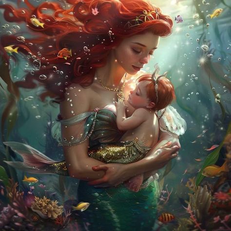 Pregnant Mermaid, Realistic Disney Princess, Mermaid Stories, Princess Parties, Fantasy Mermaids, Disney Princess Artwork, Disney Princess Fan Art, Real Mermaids, Mermaid Pictures