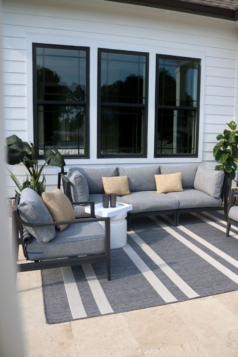 Charcoal Patio Furniture, Dark Grey Patio Furniture, Black And Gray Outdoor Furniture, Composite Outdoor Furniture, Weather Proof Outdoor Furniture, Grey Patio Furniture Decor, Outer Furniture, Gray Balcony, Grey Patio Furniture