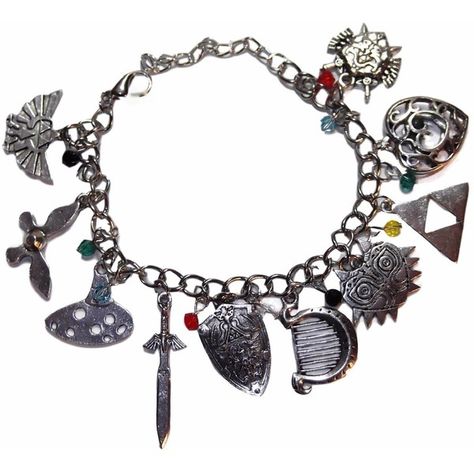 Amazon.com: LEGEND OF ZELDA Silvertone Assorted Themed Charm BRACELET:... ($15) ❤ liked on Polyvore featuring jewelry, bracelets, silvertone jewelry, silver tone jewelry and charm bracelet Zelda Jewelry, Legends Of Zelda, Friends Central Perk Coffee, Bracelets Charm, Turtle Figurines, Bracelets Silver, Small Gift Bags, Unique Bracelets, Themed Jewelry