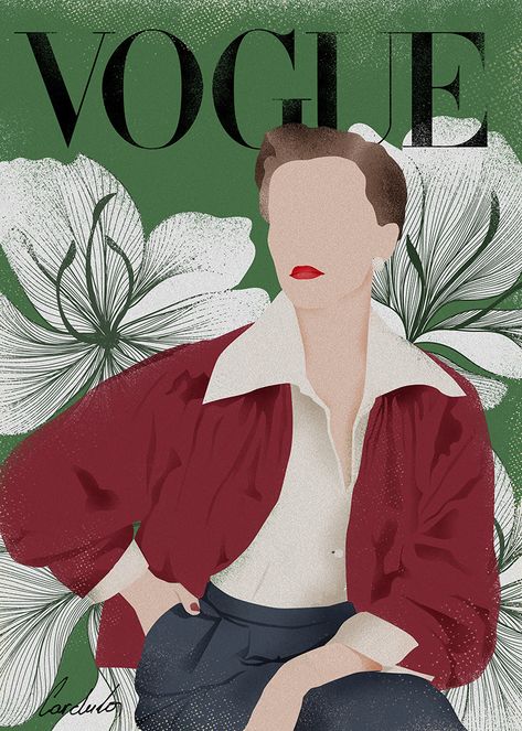 Vogue Illustrations, Magazine Cover Ideas, Magazine Front Cover, Food Logo Design Inspiration, Anime Painting, Front Cover Designs, Logo Design Inspiration Creative, Vogue Magazine Covers, Magazine Vogue