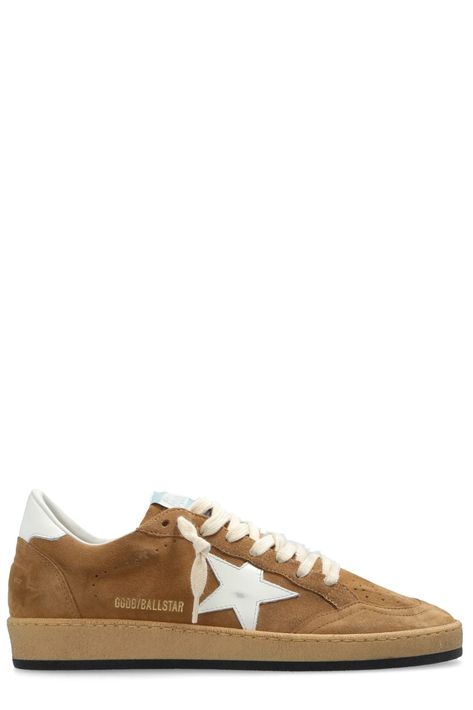 Golden Goose Deluxe Brand Ball Star Lace-Up Sneakers – Cettire Golden Goose Ball Star, Versace Shop, Golden Goose Deluxe Brand, Brown Sneakers, Star Sneakers, Suede Lace, Sneaker Wedge, Suede Sneakers, Ballet Flat Shoes