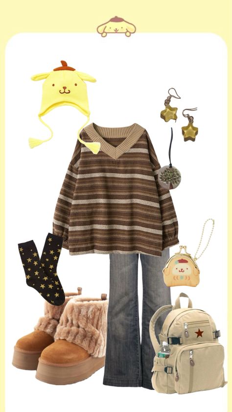 #outfitinspo #pompompurin #sanrio #cute #falloutfit #sweater Fall Outfits, Pom Pom, Outfit Inspo, Autumn Outfits