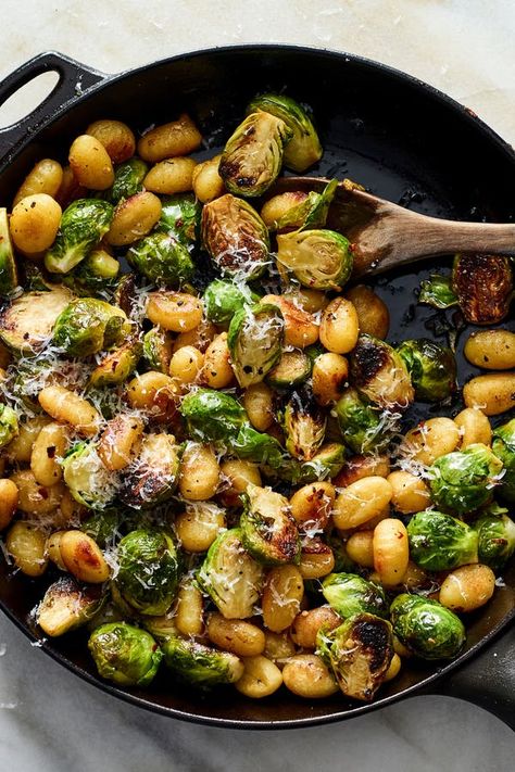 Crisp Gnocchi, Savory Food, Food Vegan, Nyt Cooking, Vegan Meals, Butter Recipe, Meatless Meals, Brussels Sprouts, Brown Butter