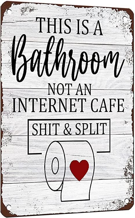 Cafe Quotes, Bathroom Toilet Decor, Wall Decor Signs, Bathroom Decor Wall, Bathroom Decor Signs, Internet Cafe, Bathroom Quotes, Bathroom Farmhouse, Signs Decor