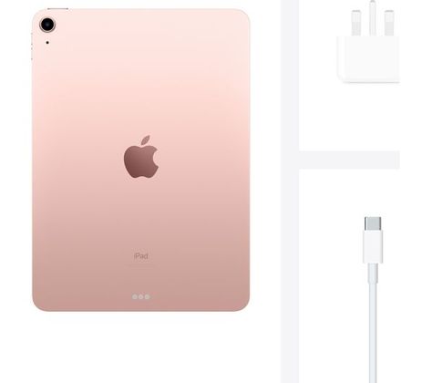 Buy APPLE 10.9" iPad Air (2020) - 64 GB, Rose Gold | Free Delivery | Currys Rose Gold Ipad, Buy Apple, Retina Display, Screen Design, Tv Entertainment, Apple Pencil, Ipad Air, Computer Tablet, Free Delivery