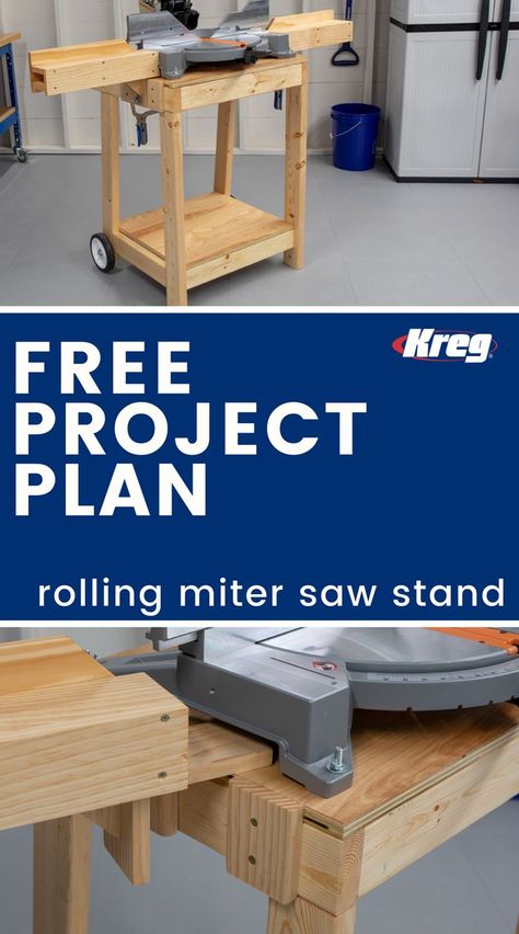 Diy Miter Saw Stand, Kreg Jig Projects, Miter Saw Stand, Table Saw Stand, Mitre Saw Stand, Saw Stand, Woodworking Saws, Woodworking Projects Furniture, Project Plan