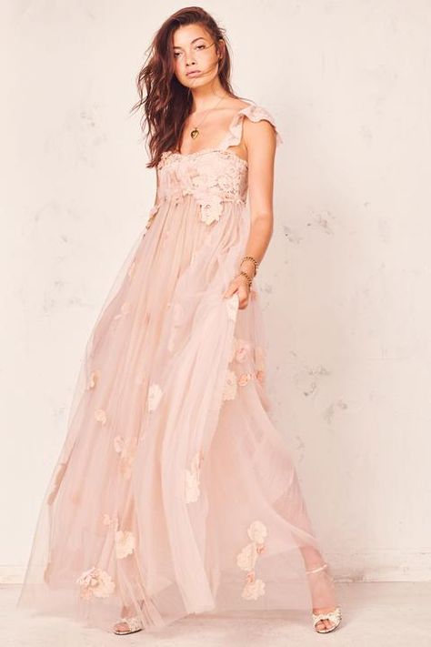 Dresses | LoveShackFancy - Collections | LoveShackFancy.com Long Gown For Wedding, Feminine Dresses, Pink Long Dress, Blush Pink Dresses, Ankle Length Skirt, Oscar Dresses, Contemporary Dresses, Empire Waist Dress, Styl Boho