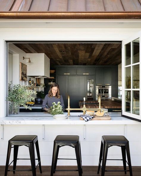 Bifold Windows, Outdoor Breakfast, Kitchen Window Bar, Eric Olsen, Balkon Decor, Window Bars, Indoor Outdoor Kitchen, Casa Exterior, Instagram Time