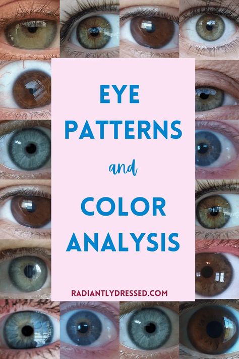 Base Color Dress, Color Seasons Eyes, Iris Patterns Eye, Soft Summer Hazel Eyes, Cool Winter Eyes, Color Season Eye Pattern, Winter Eye Pattern Color Analysis, Seasonal Eye Patterns, Blue Eye Color Chart