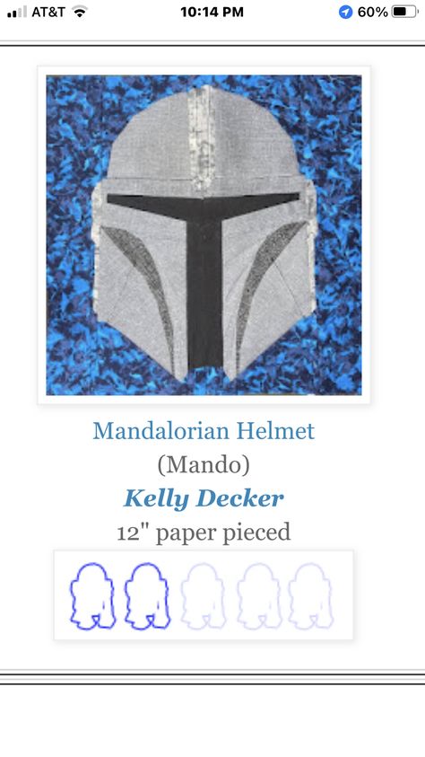 Mandalorian Quilt, Mandalorian Helmet, Paper Piecing Quilts, Quilt Piecing, Paper Piecing, Quilt Blocks, Fiber Art, Quilting, Star Wars