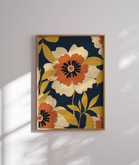 SomaPrintsArt - Etsy Groovy Wall Art, 70s Wall Art, Retro Flower Print, 1970s Decor, 70s Aesthetic, Funky Wall Art, Floral Prints Art, Poster Retro, Flower Illustration